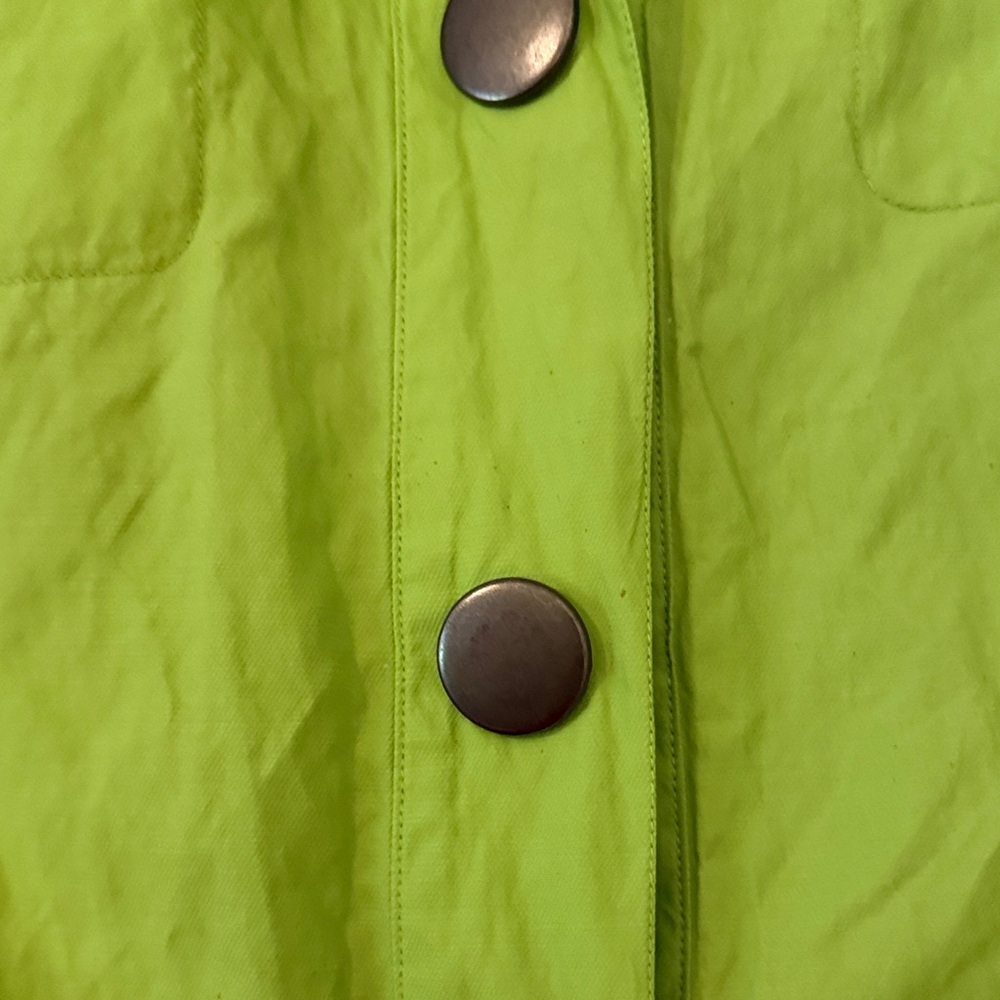 Chico's Bright Green Button-Front Utility Jacket M/L - Picture 4 of 7